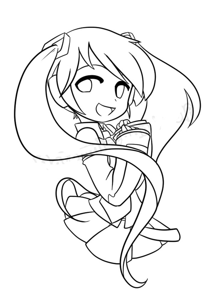 Coloriage Mignonne Hatsune Miku