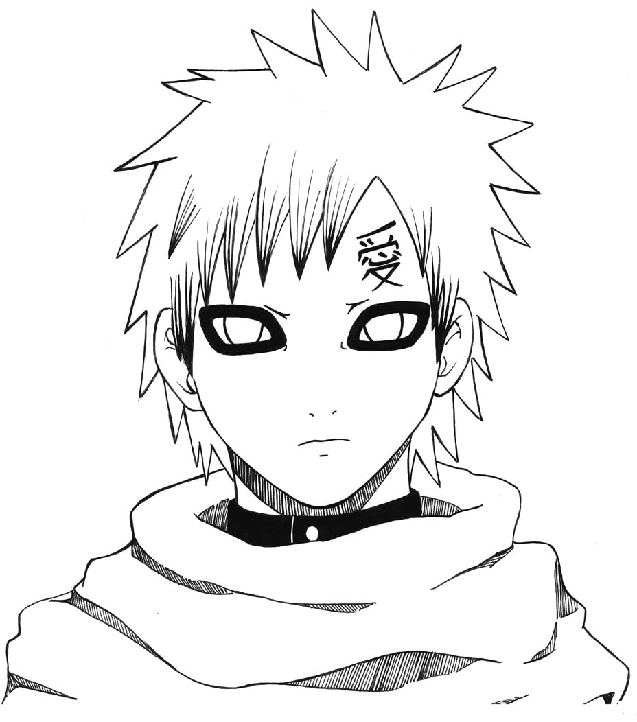 Coloriage Portrait De Gaara