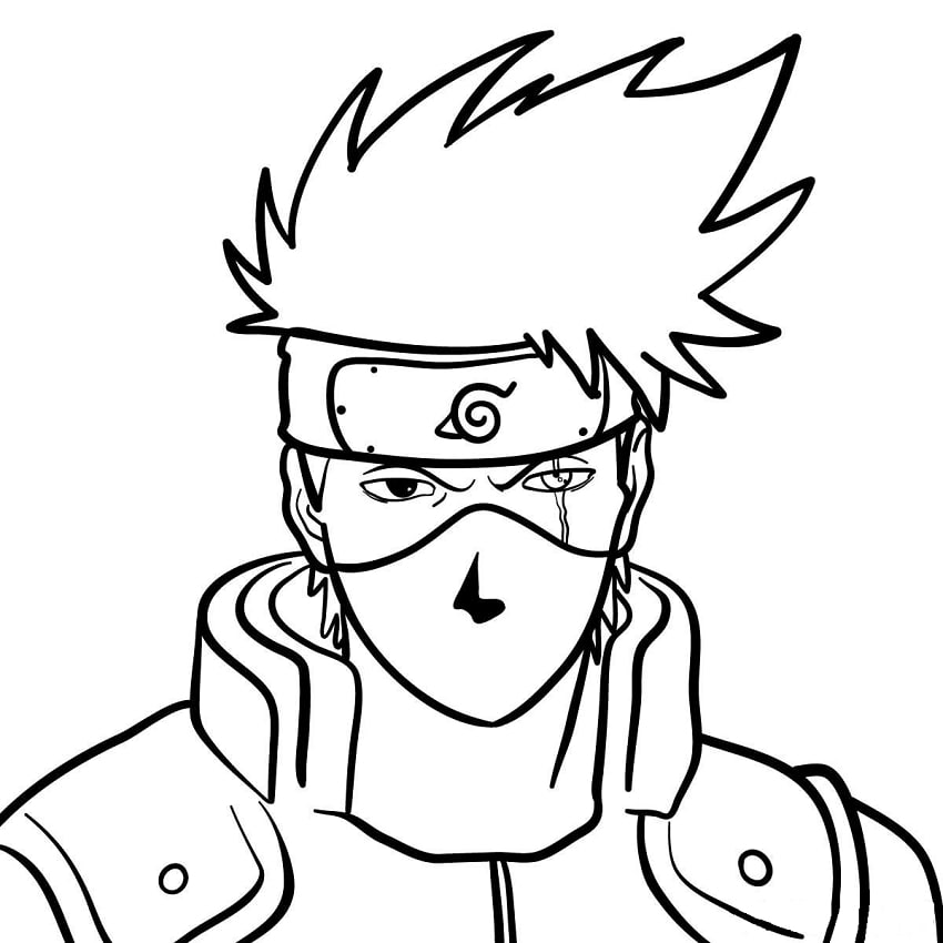 Coloriage Portrait De Kakashi