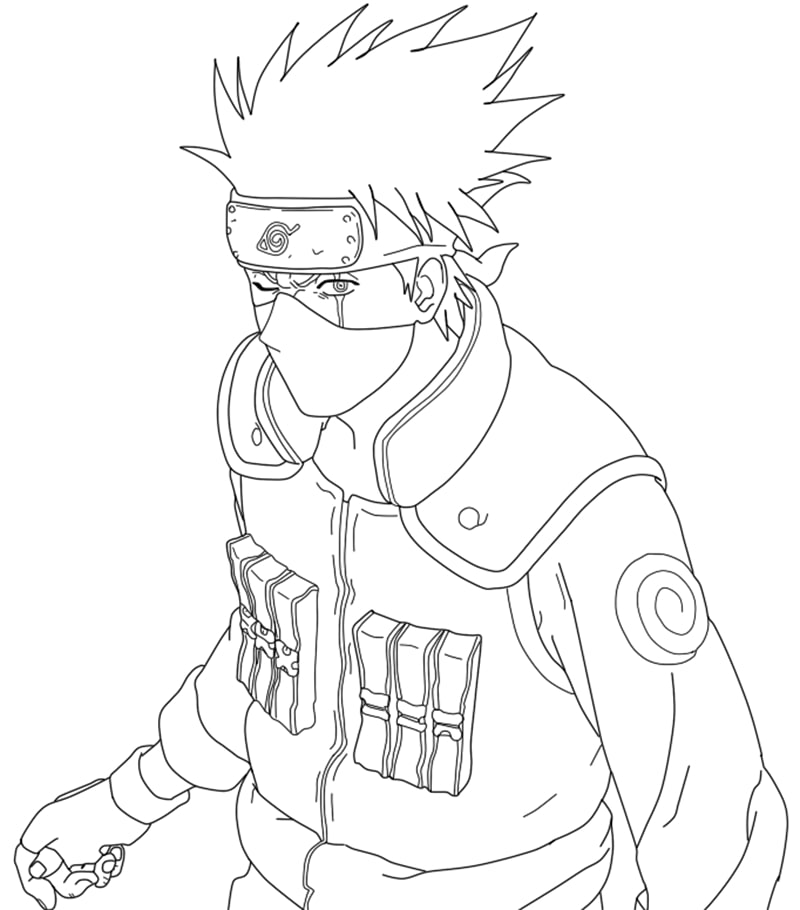 Coloriage Portrait De Kakashi Hatake