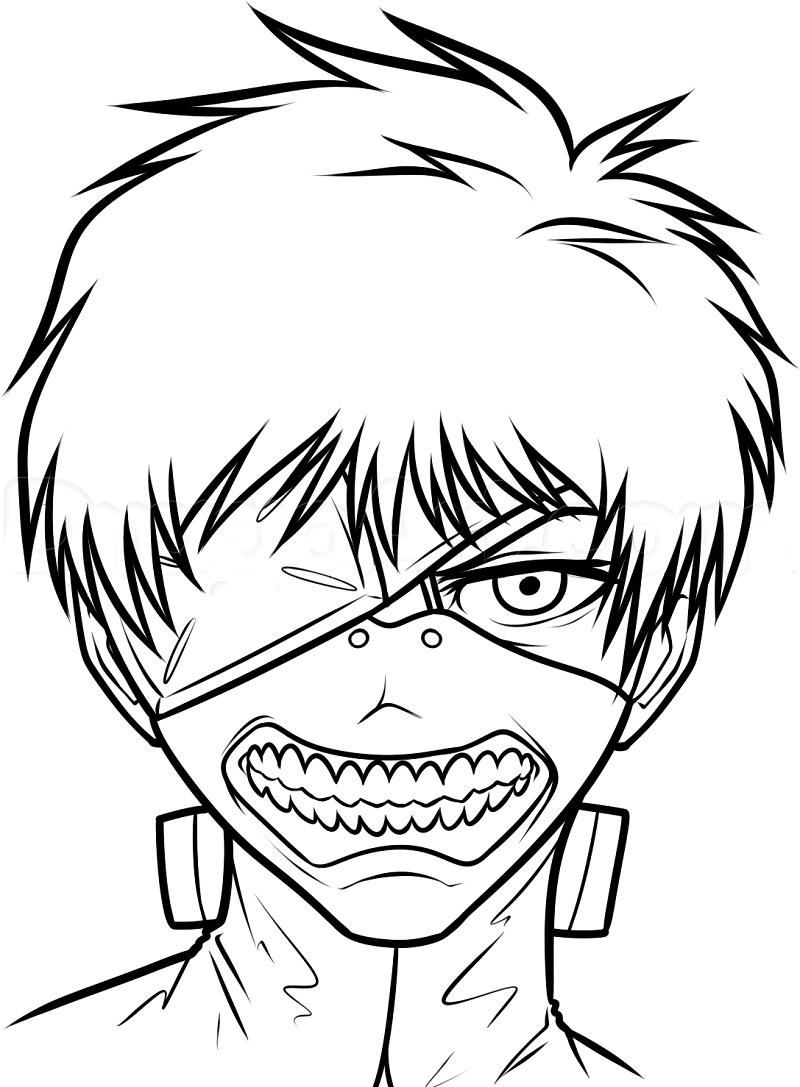 Coloriage Portrait De Kaneki Ken