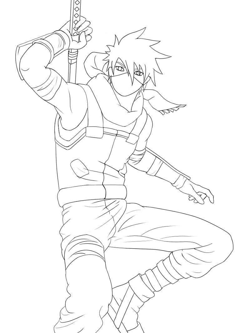 Coloriage Puissant Kakashi