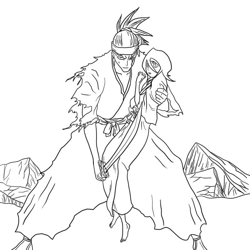 Coloriage Renji Abarai Bleach