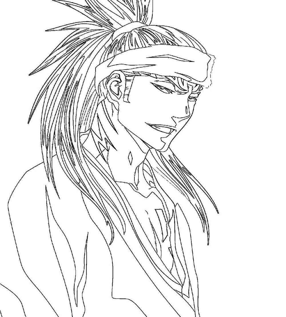 Coloriage Renji Abarai Dans Bleach