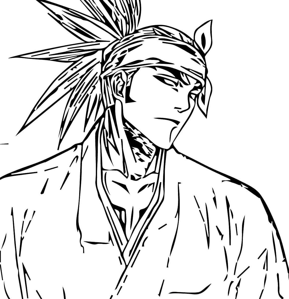 Coloriage Renji Abarai De Anime Bleach