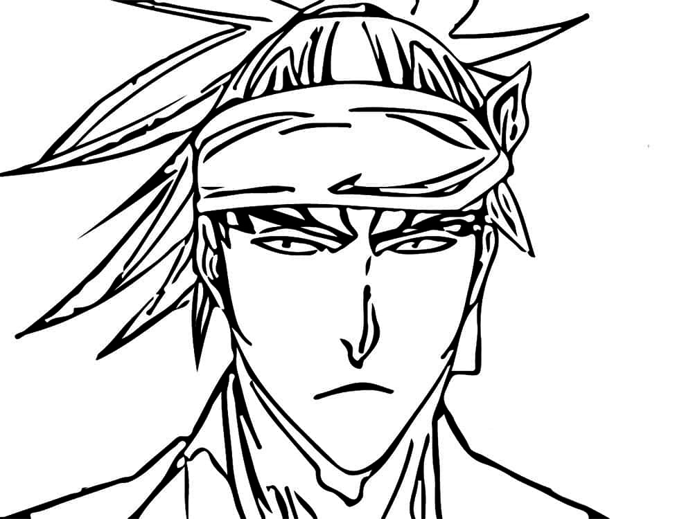 Coloriage Renji Abarai De Bleach