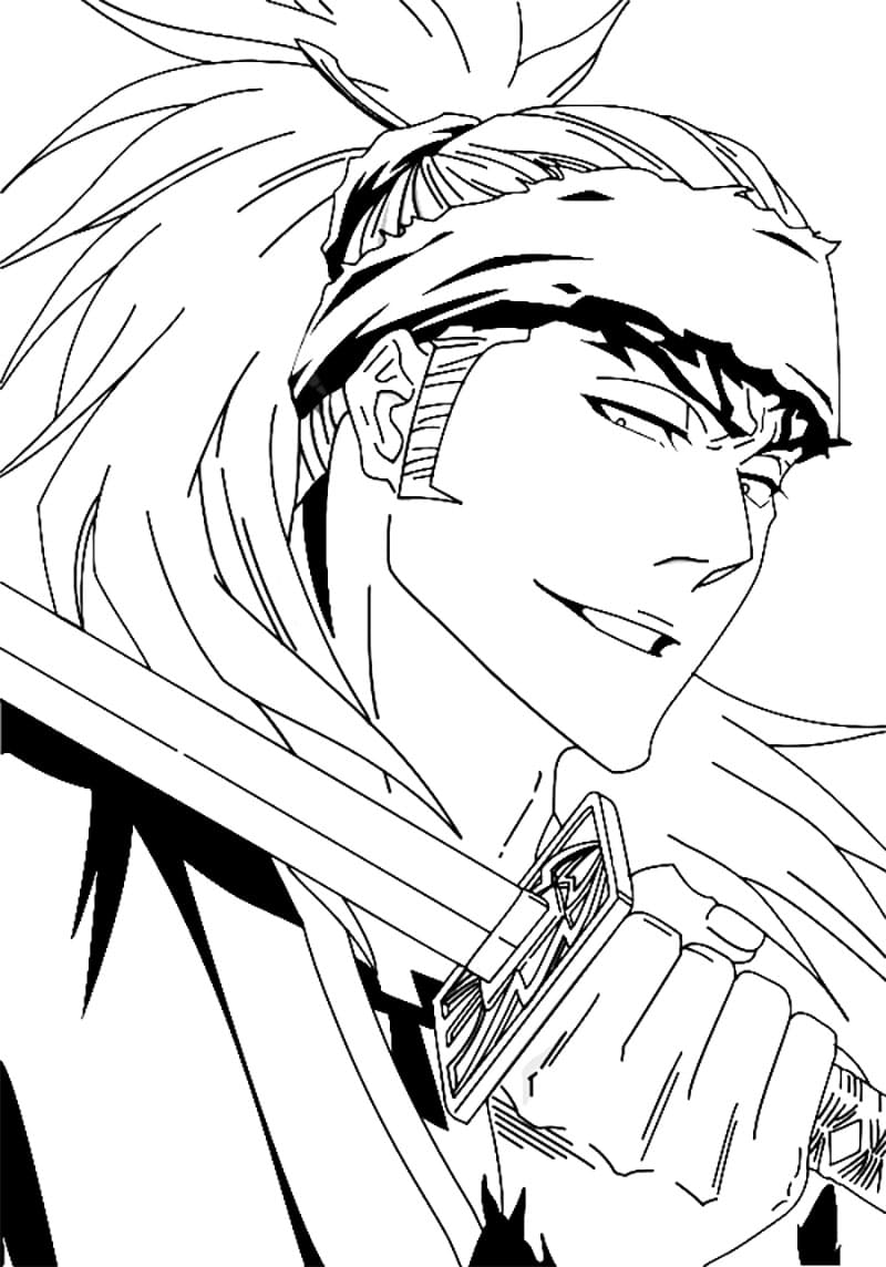 Coloriage Renji Abarai souriante