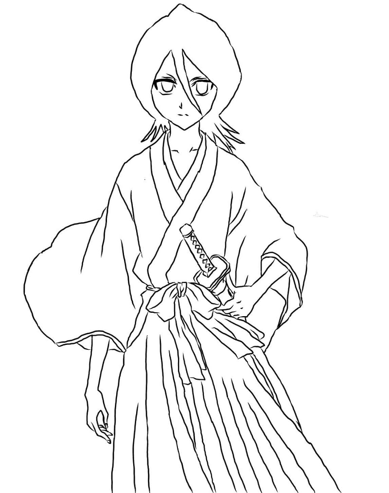 Coloriage Rukia Kuchiki de Bleach