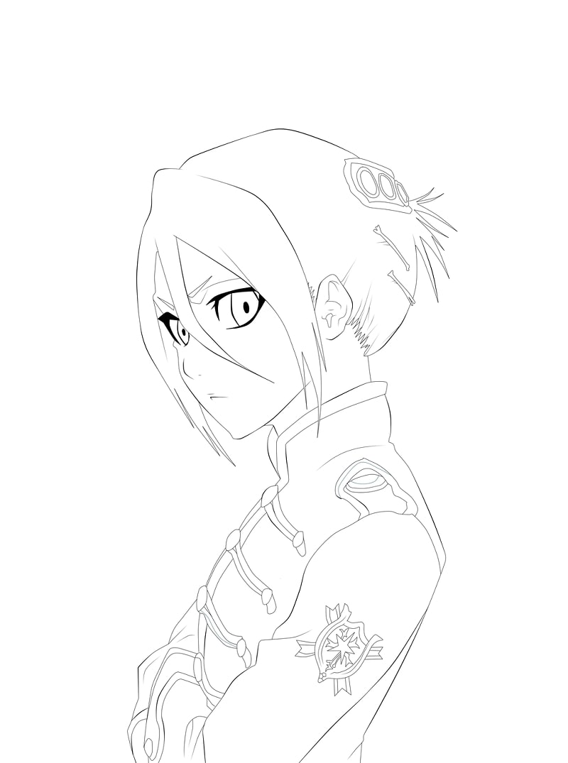 Coloriage Rukia Kuchiki impression gratuite