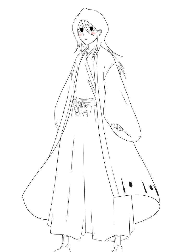 Coloriage Rukia Kuchiki imprimable