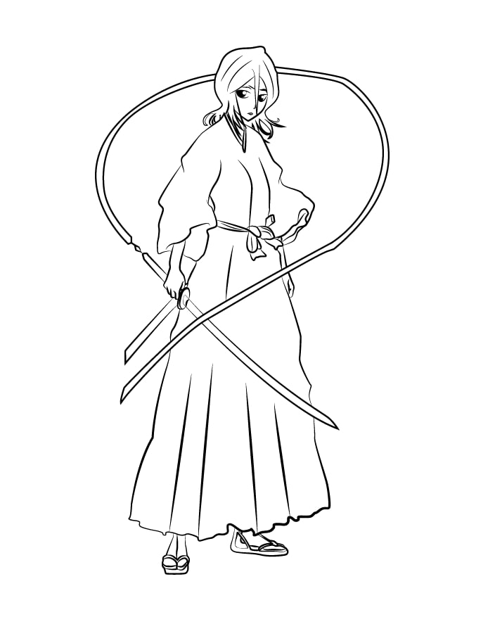 Coloriage Rukia Kuchiki imprimable gratuitement