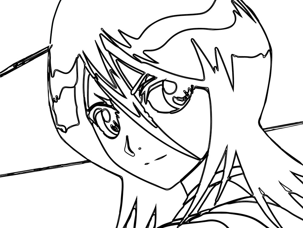 Coloriage Rukia Kuchiki souriante