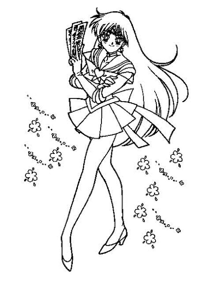 Coloriage Sailor Mars de Sailor Moon