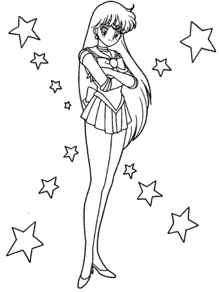 Coloriage Sailor Mars imprimable gratuitement