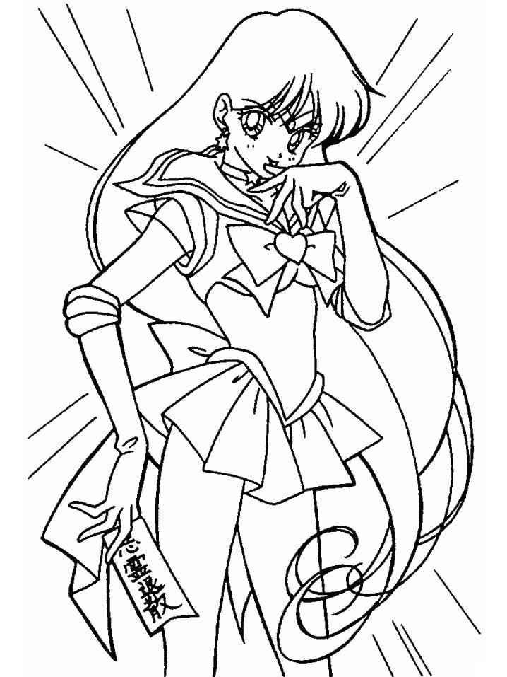 Coloriage Sailor Mars Rei Hino