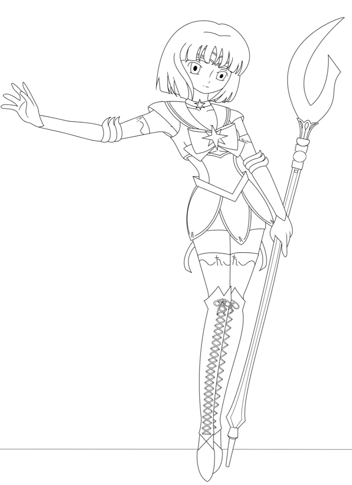 Coloriage Sailor Saturn dans Sailor Moon