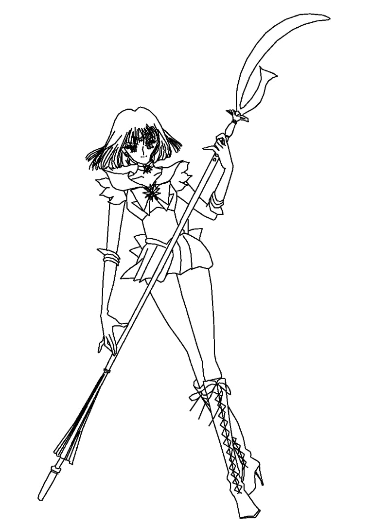 Coloriage Sailor Saturn de Sailor Moon