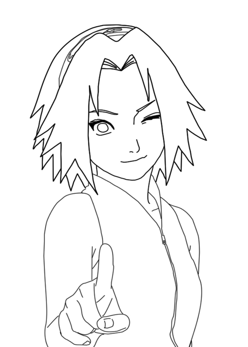 Coloriage Sakura Haruno Visage