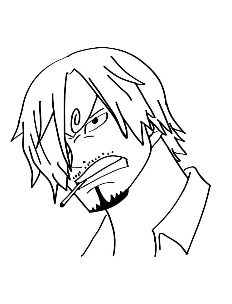 Coloriage Sanji Vinsmoke en colère