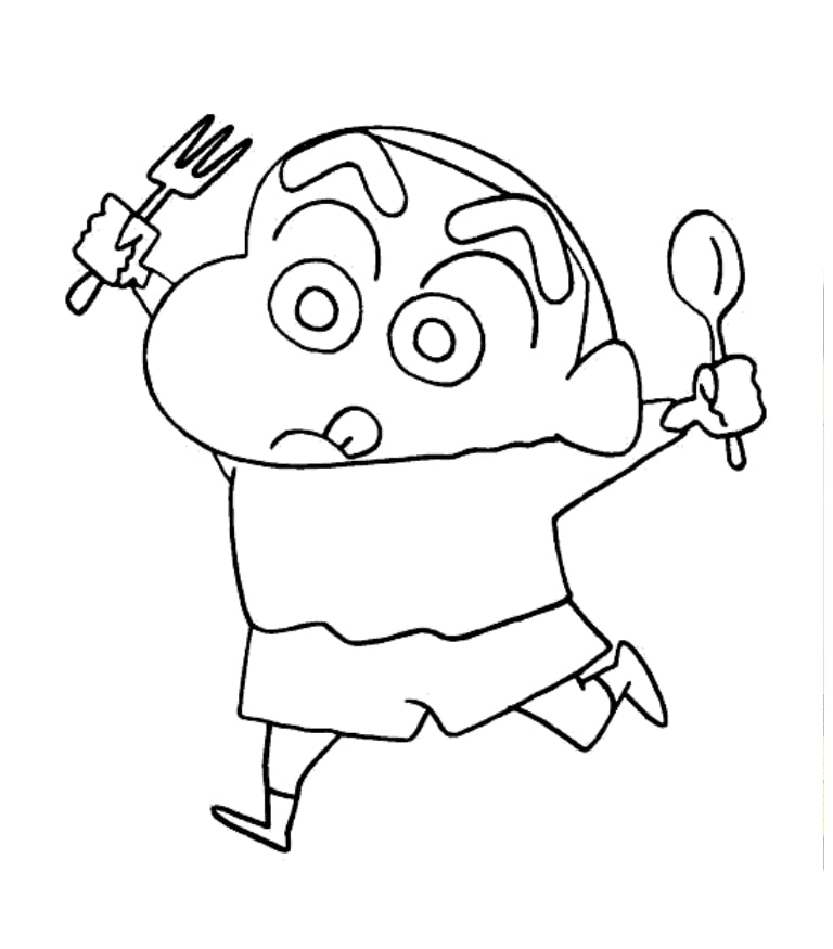 Coloriage Shinnosuke Aller Manger