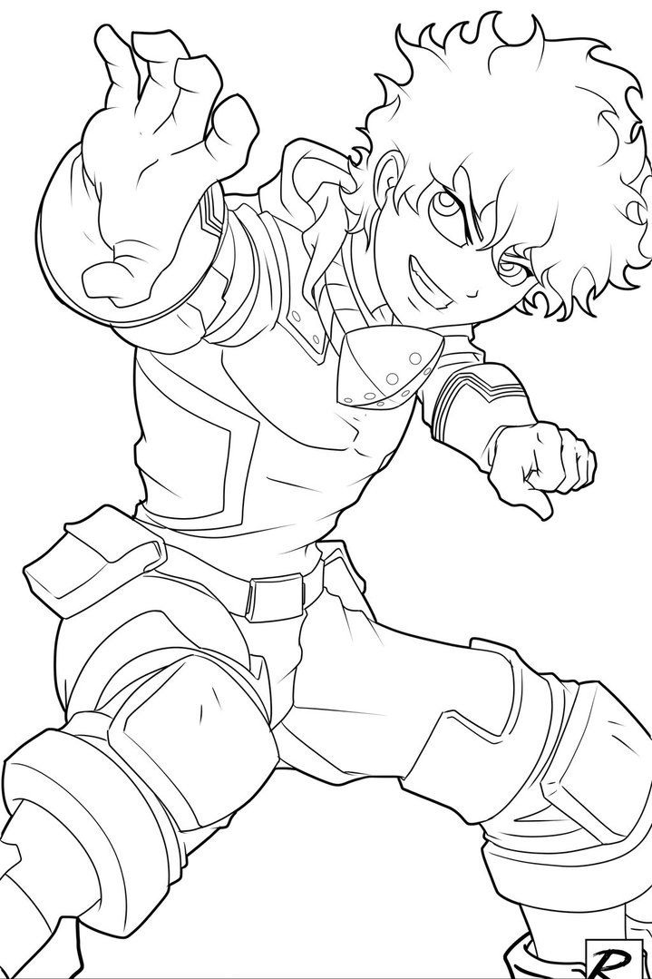 Coloriage Simple Izuku Midoriya