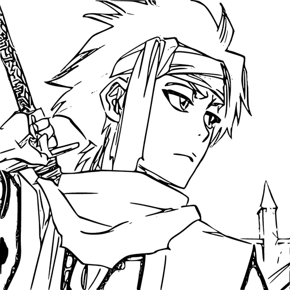 Coloriage Tôshirô Hitsugaya dans Bleach