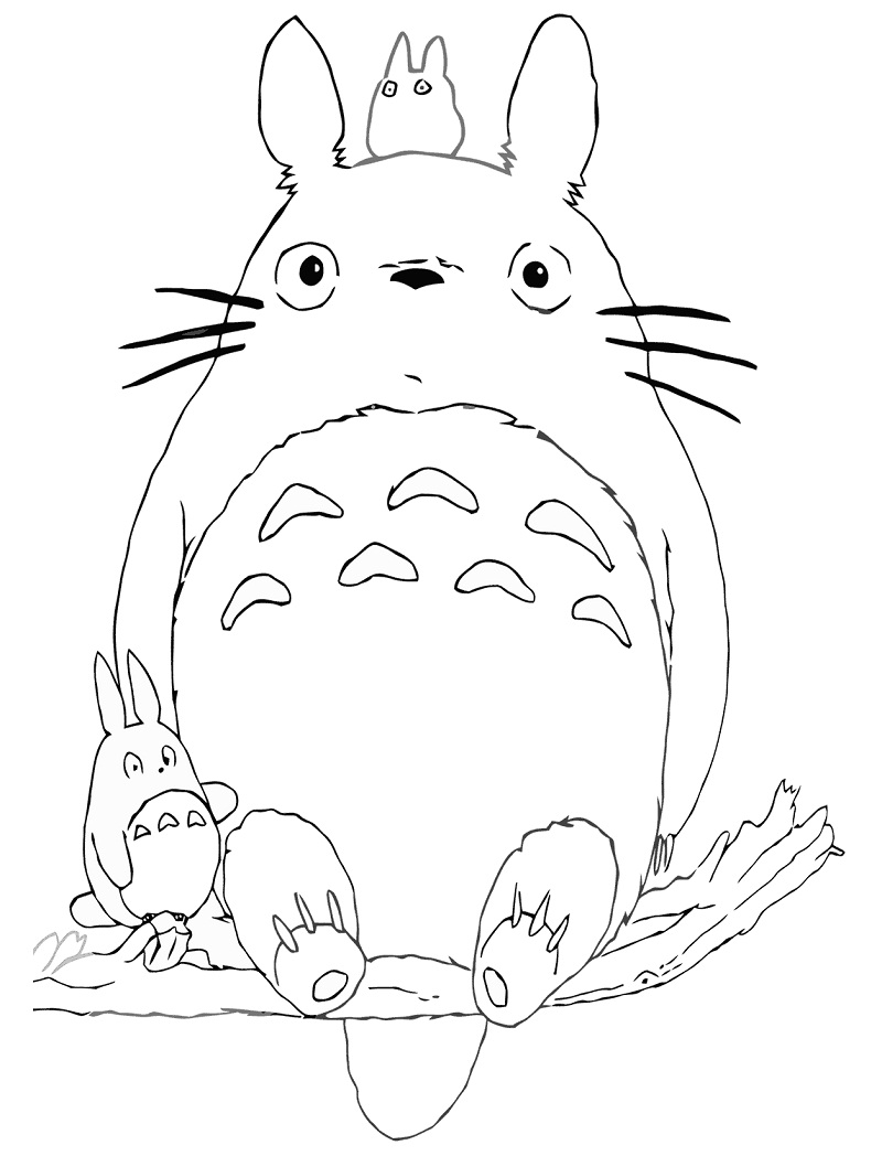 Coloriage Totoro Mignon