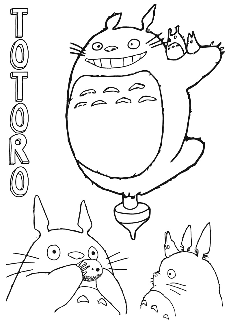 Coloriage Trois Totoros