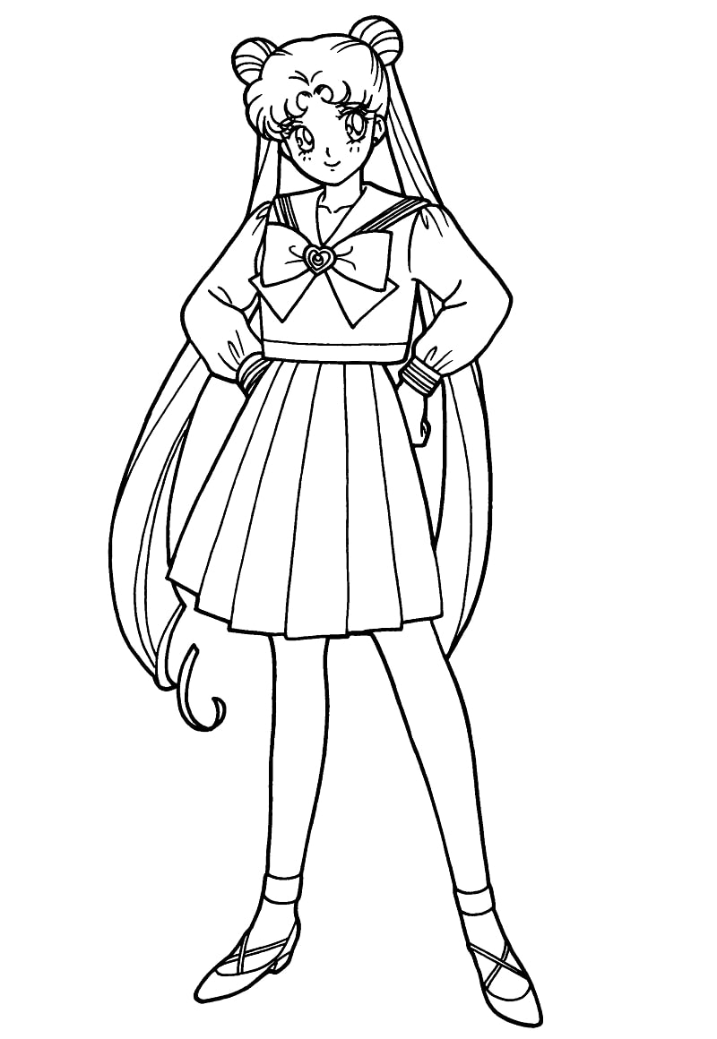 Coloriage Usagi Tsukino dans Sailor Moon