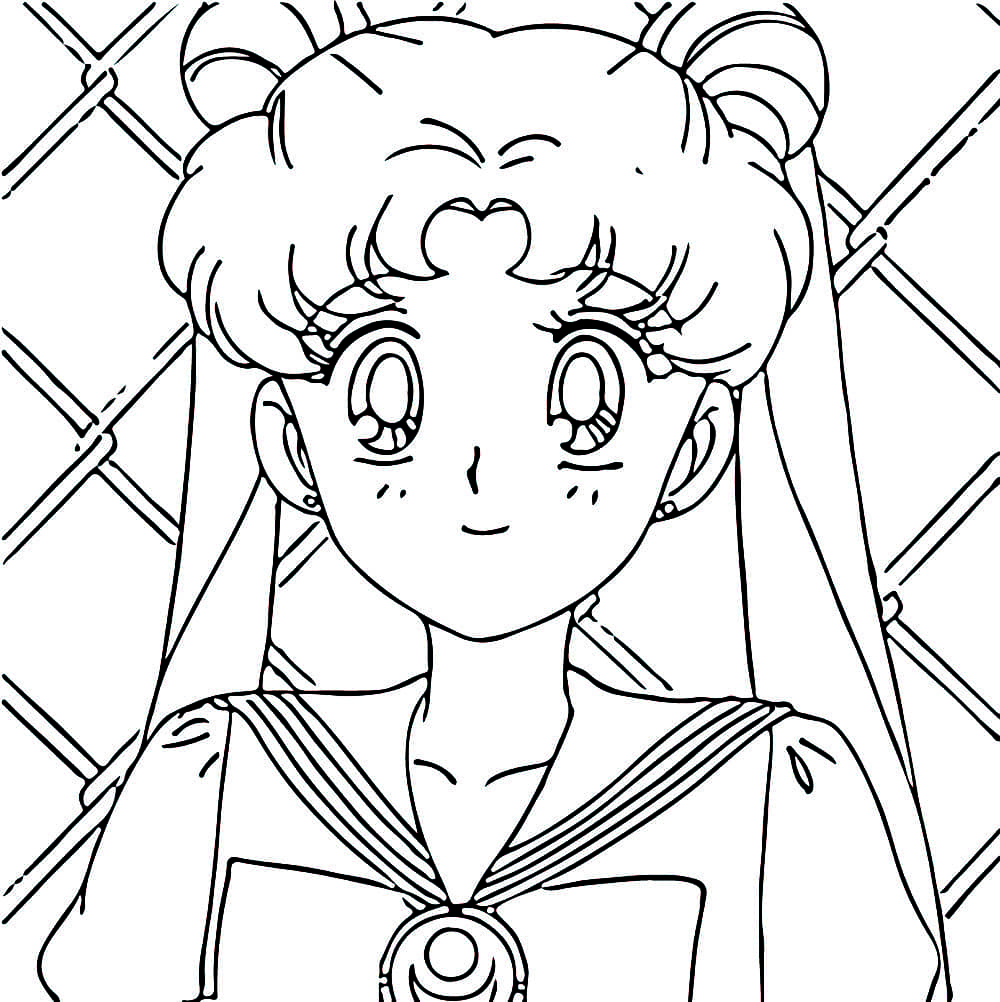 Coloriage Usagi Tsukino souriante