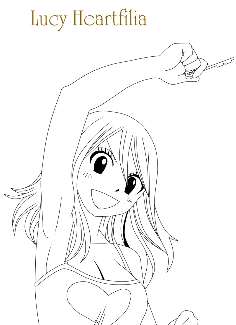 Coloriage Visage Amusant De Lucy Heartfilia