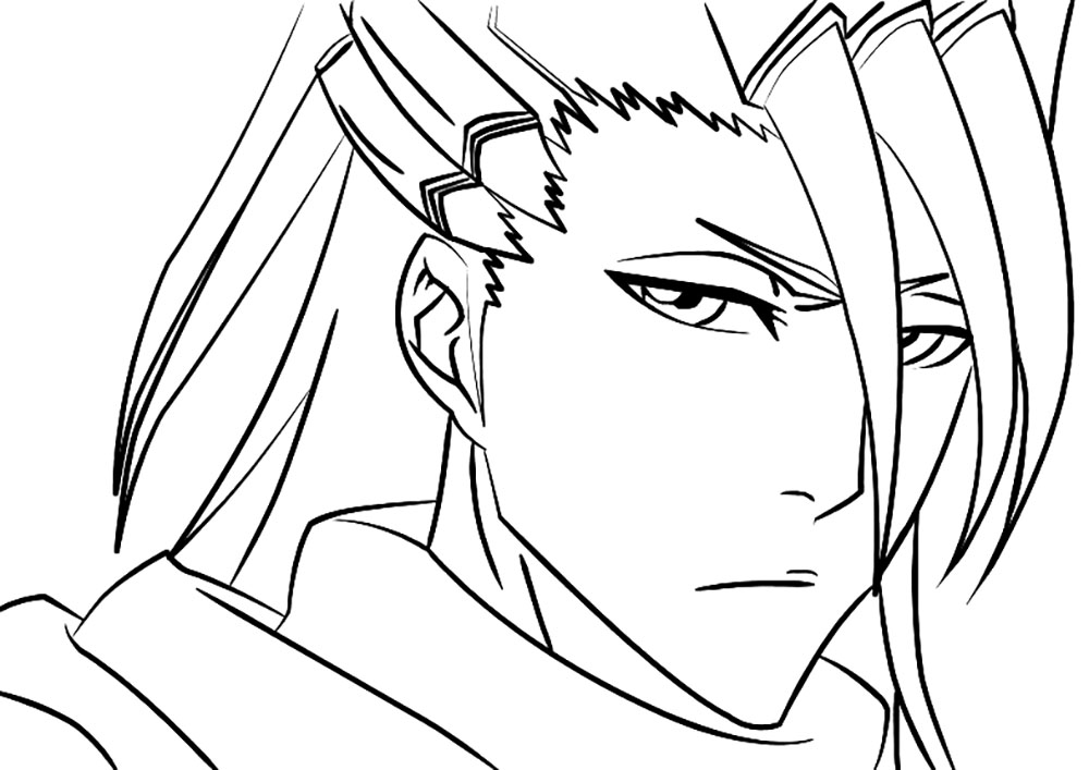 Coloriage Visage de Byakuya Kuchiki