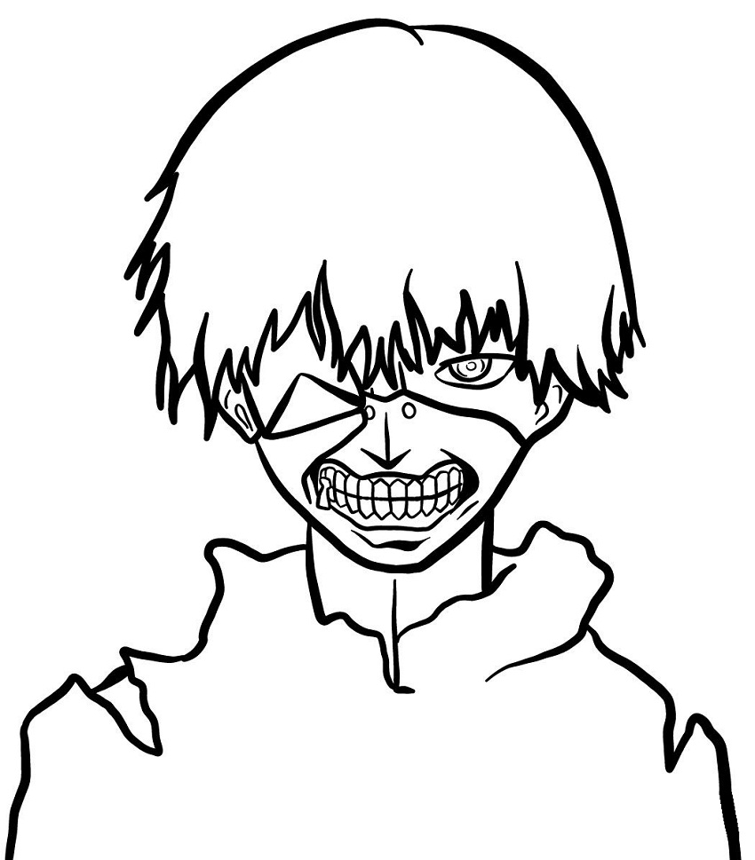 Coloriage Visage De Kaneki Ken