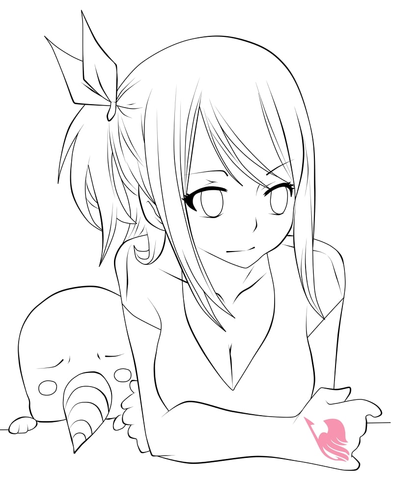 Coloriage Visage De Lucy Heartfilia