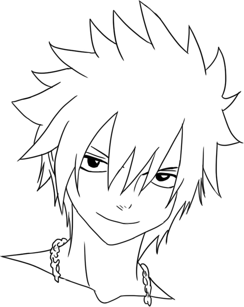 Coloriage Visage Gray Fullbuster
