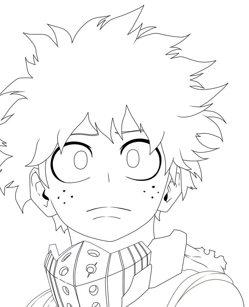 Coloriage Visage Triste De Izuku Midoriya