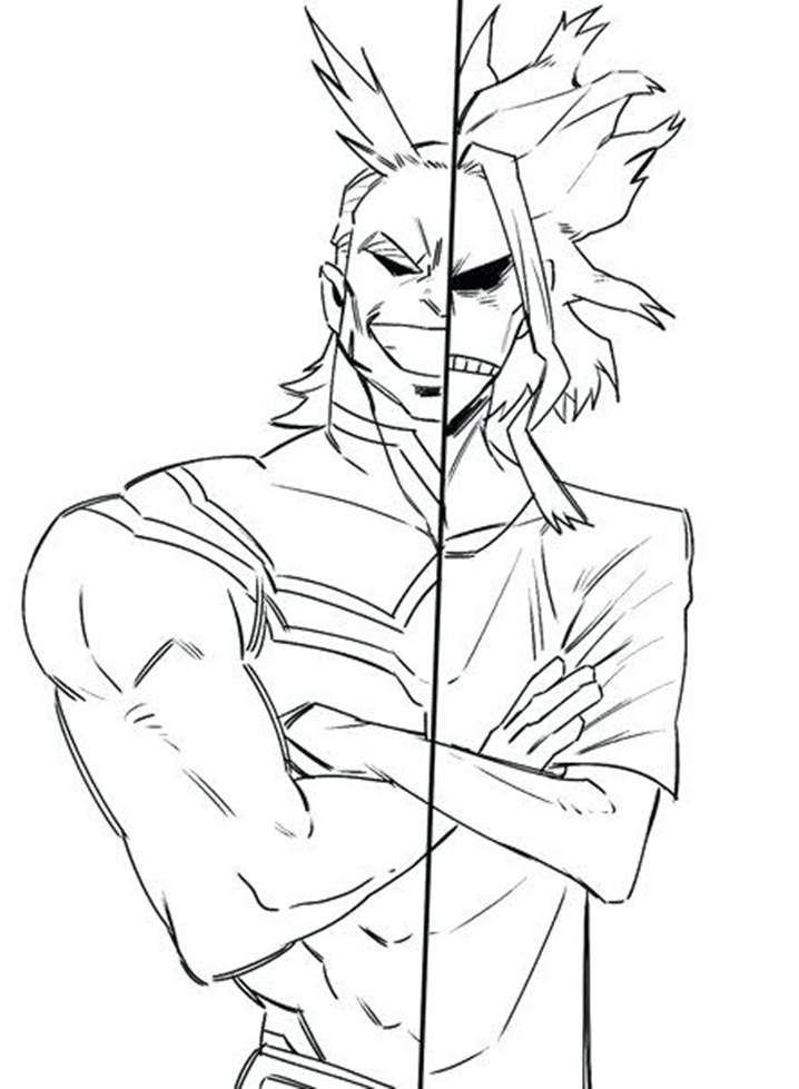 Coloriage All Might dans My Hero Academia