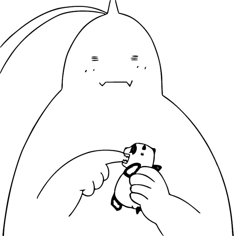 Coloriage Alphonse Elric avec le petit panda