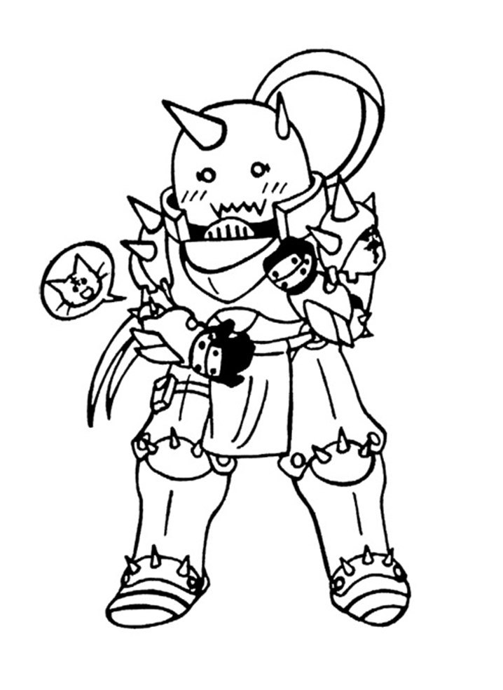 Coloriage Alphonse Elric mignonne