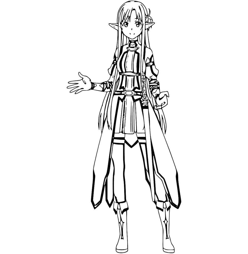 Coloriage Asuna dans Sword Art Online
