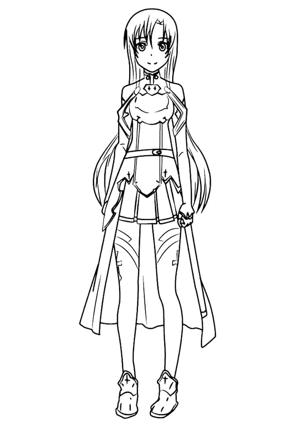 Coloriage Asuna debout