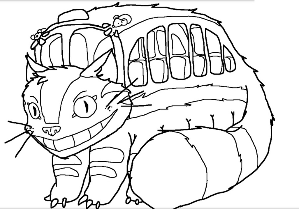 Coloriage Chat-bus gratuit