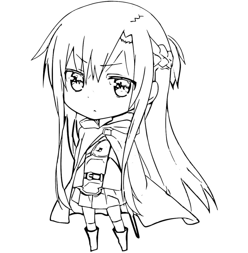 Coloriage Chibi Asuna gratuit