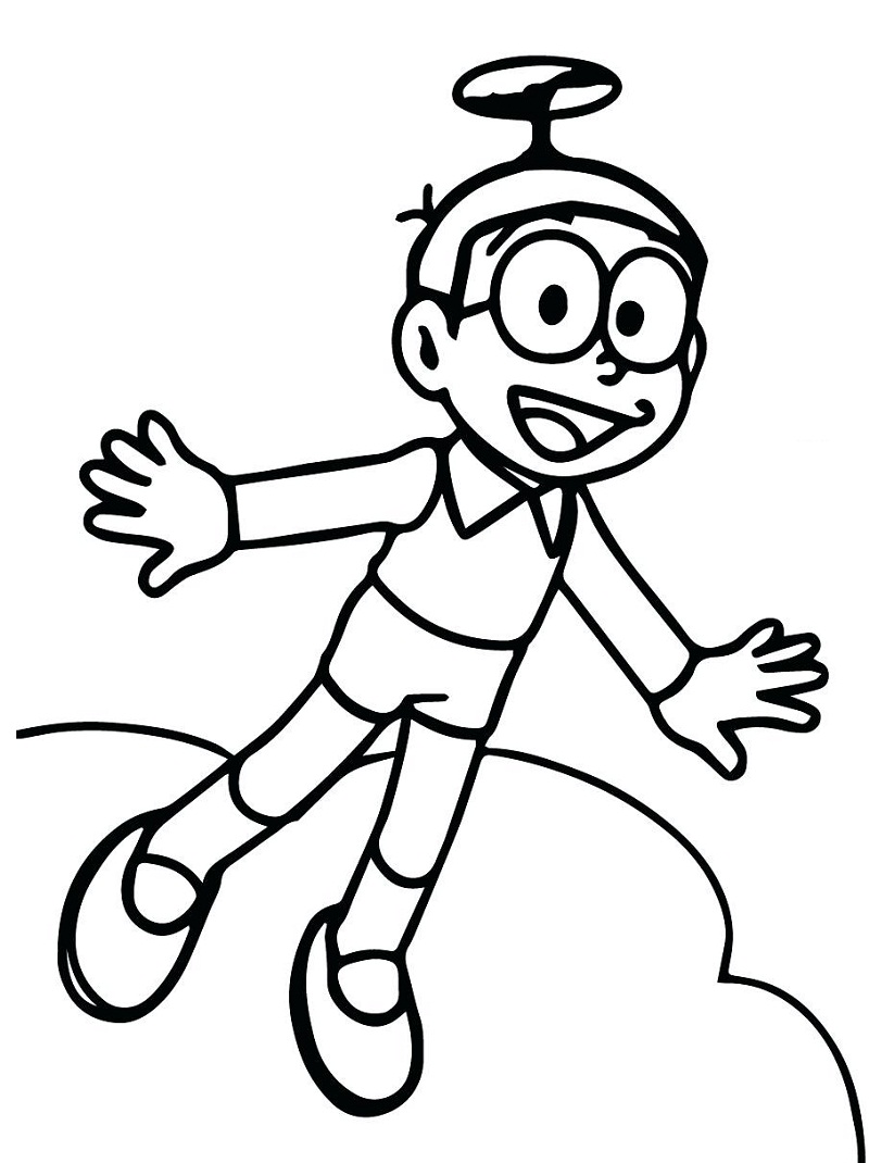 Coloriage Dessin Nobita Volant