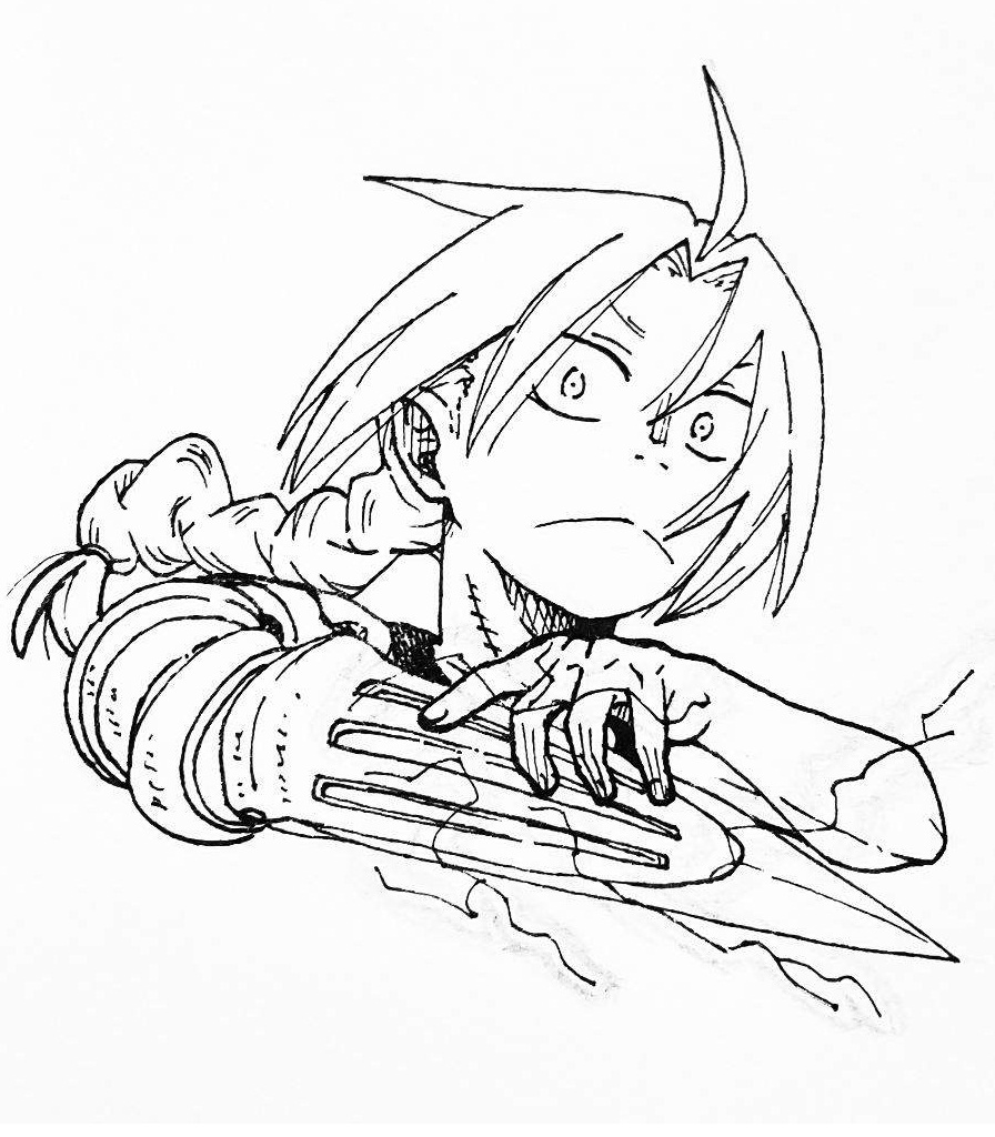 Coloriage Edward Elric Imprimable