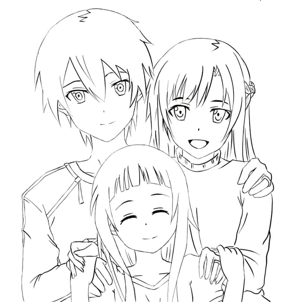 Coloriage Famille Asuna