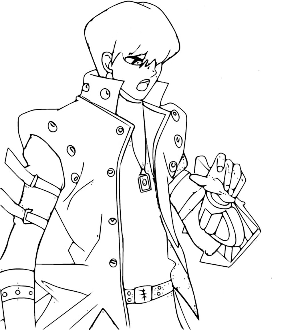 Coloriage Génial Seto Kaiba de Yu-Gi-OH