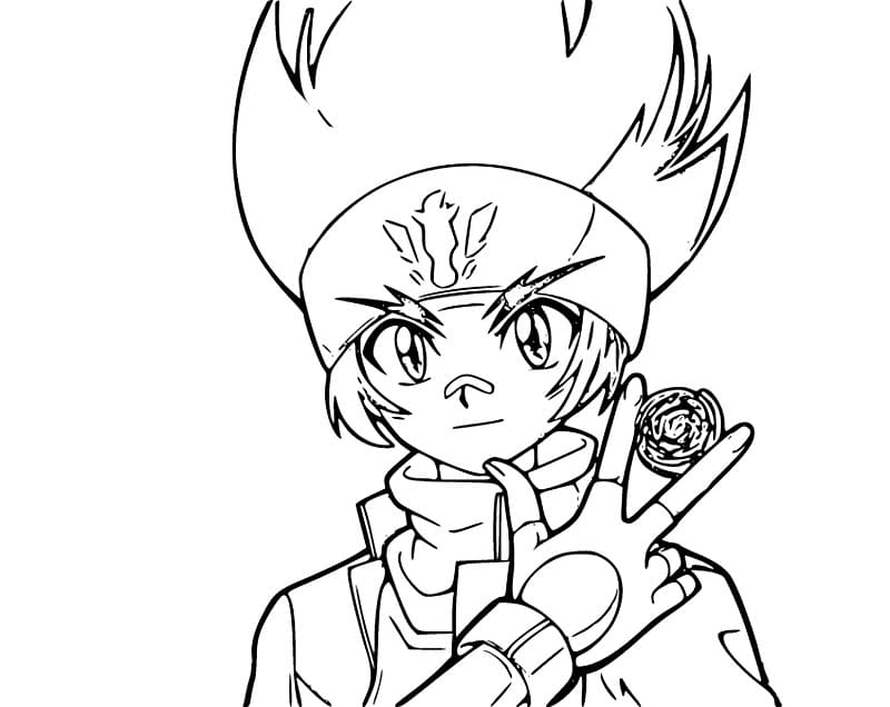 Coloriage Gingka Hagane avec Beyblade