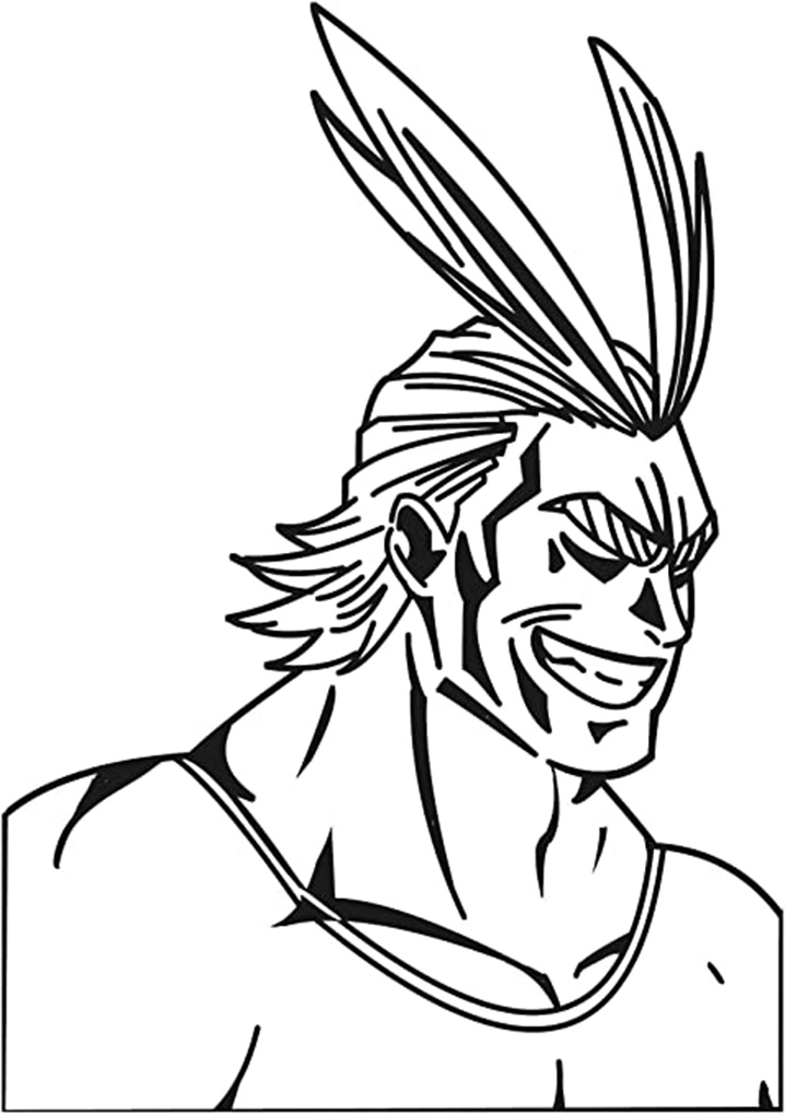 Coloriage Heureux All Might