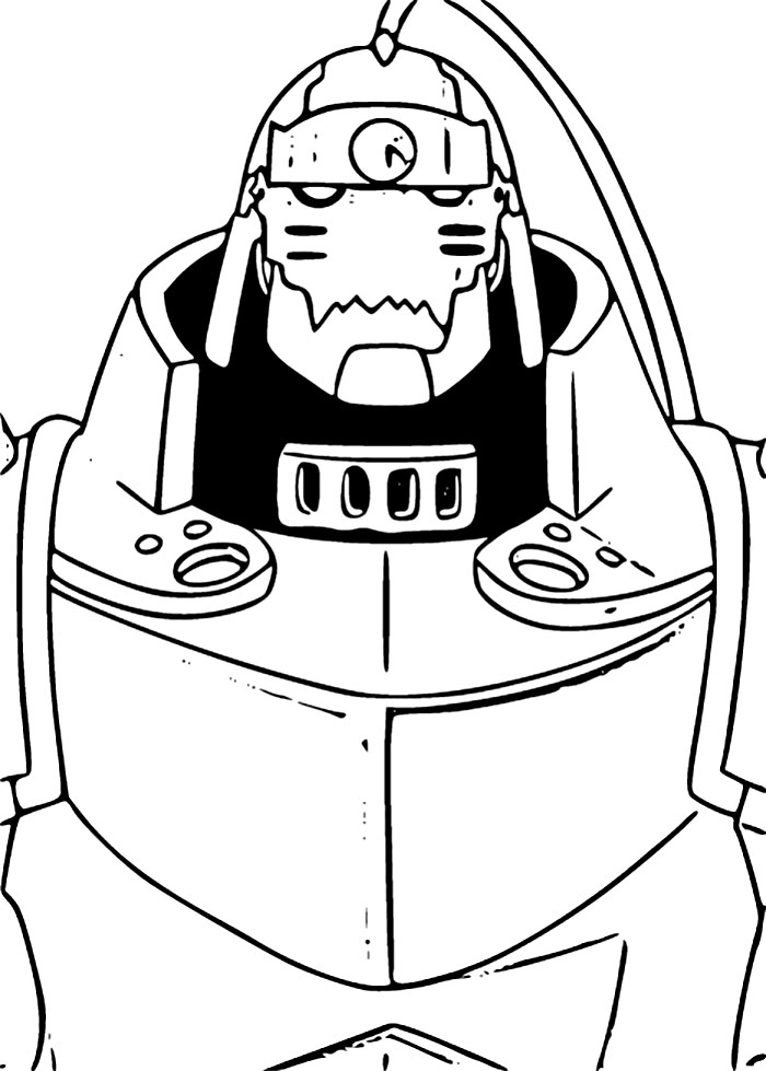 Coloriage Image de contour d’Alphonse Elric